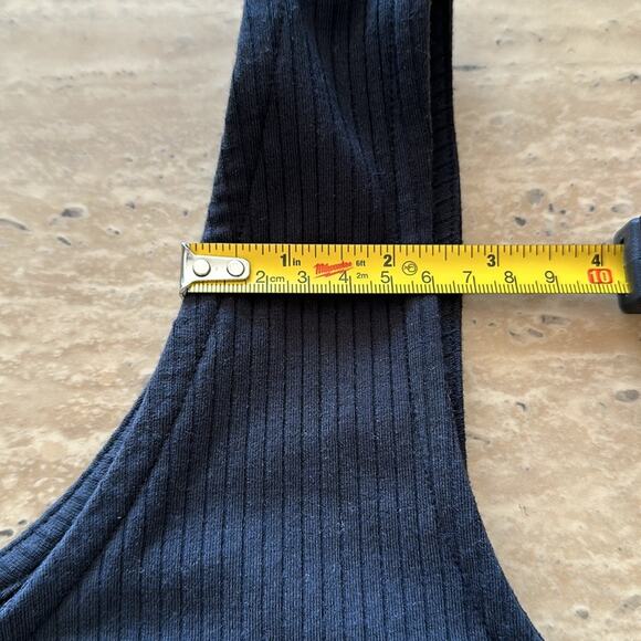 Black Ribbed Cold Shoulder Long Sleeve Midi ASOS Plus Size DressZZ18 - Picture 5 of 12